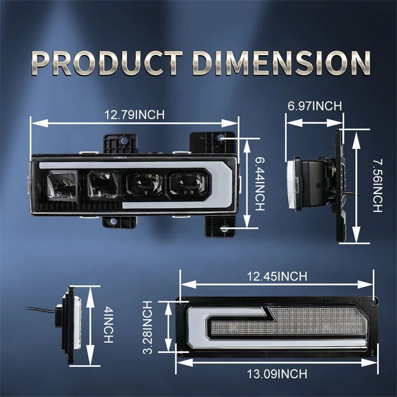 Chevy Chevrolet GMT-400 C/K 1500 2500 3500 1988-1998 LED Headlights + Turn Signal OVOVS