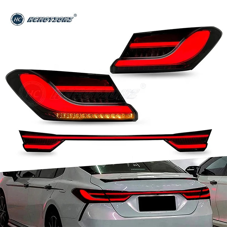 Toyota Camry 2018-2023 LED Tail Lamps Assembly with Middle Light HCMOTIONZ