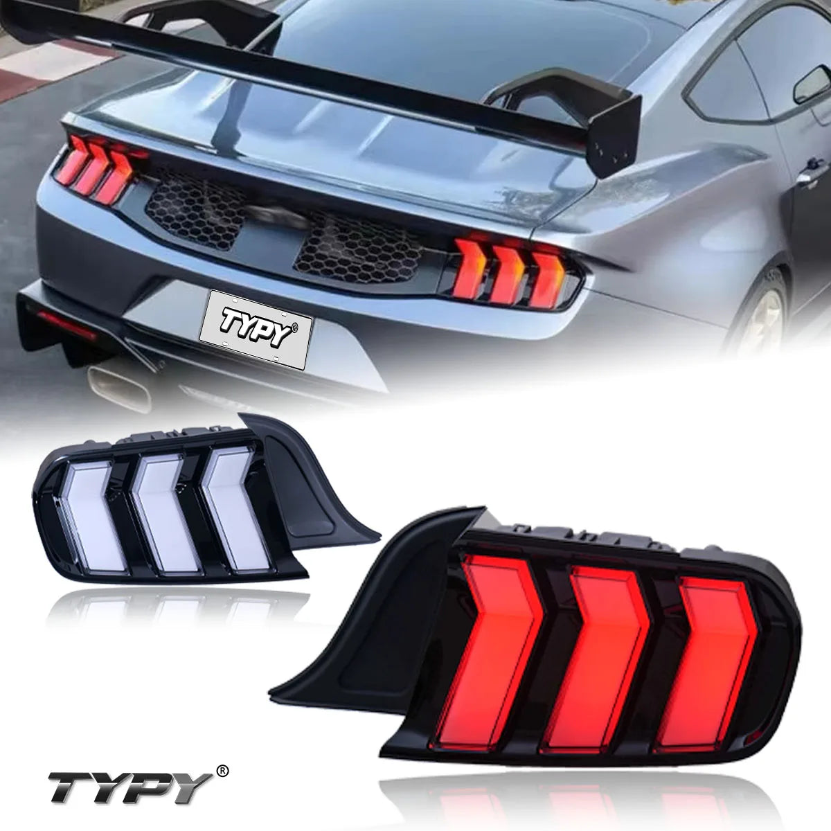 Ford Mustang VI 2015-2023 LED Taillight Dynamic Turn Signal S650 Style TYPY