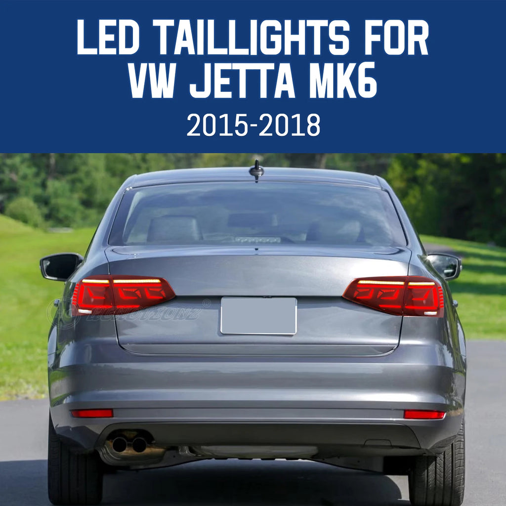VW Volkswagen Jetta MK6 2015-2018 LED Tail Lights Smoked Red HCMOTIONZ