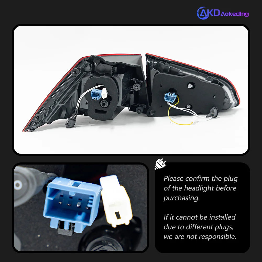 VW Volkswagen Golf MK7 MK7.5 2013-2020 Lampy tylne LED w nowoczesnym stylu Czerwone przydymione AKD