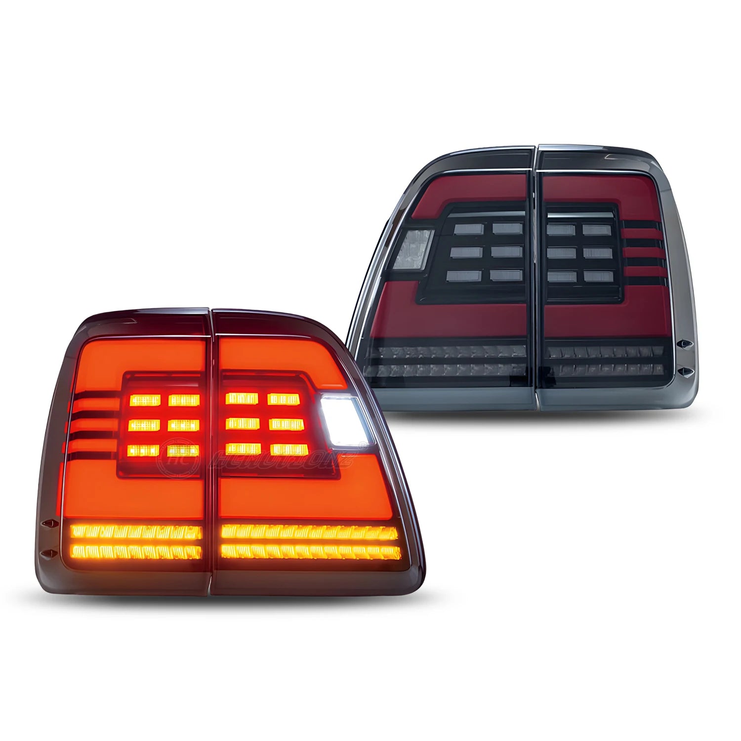 Lexus LX series 2nd Gen 1998-2007 LED Tail lights Red Smoked HCMOTIONZ