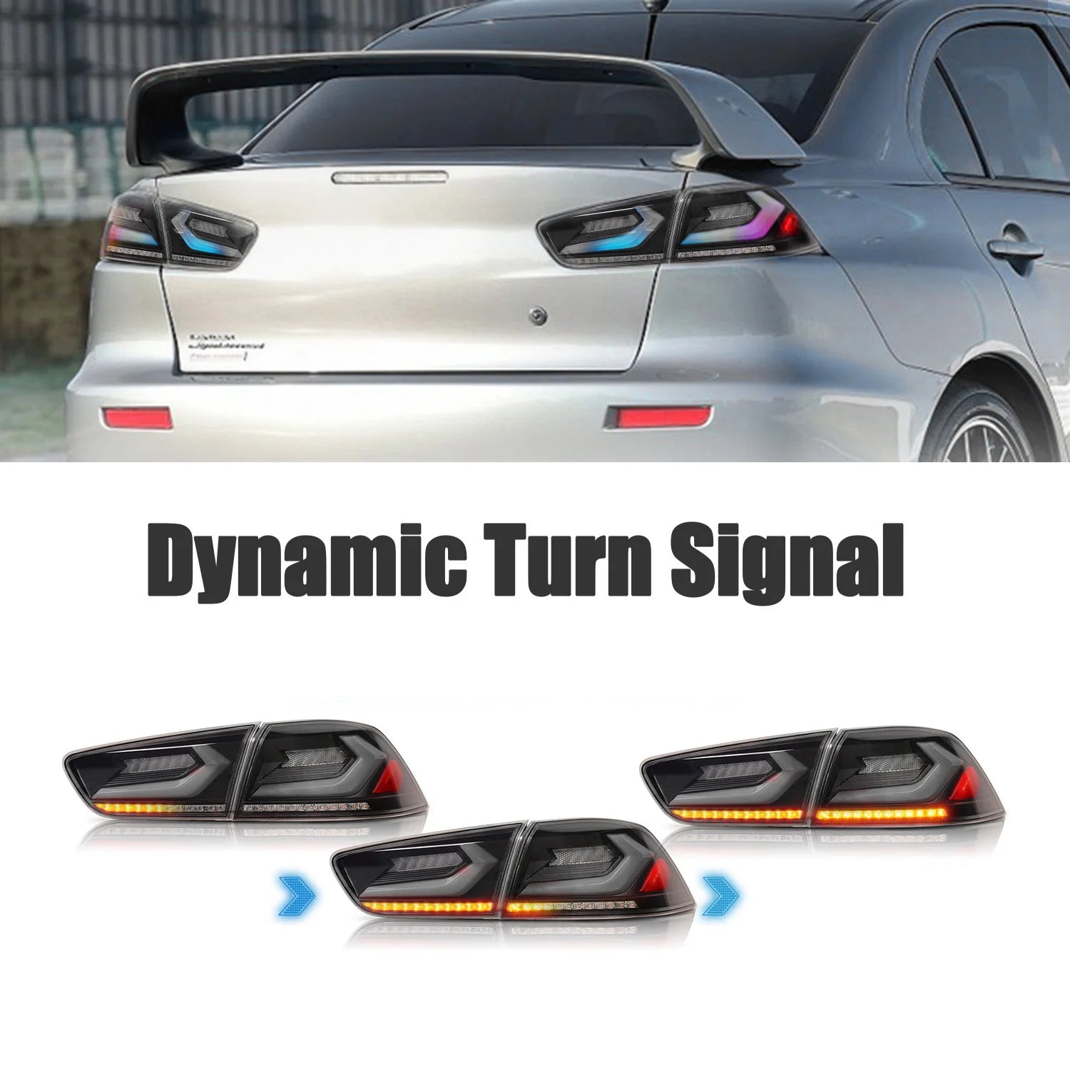 Mitsubishi Lancer Evo X 2007-2018 LED Tail Lights RGB HCMOTIONZ