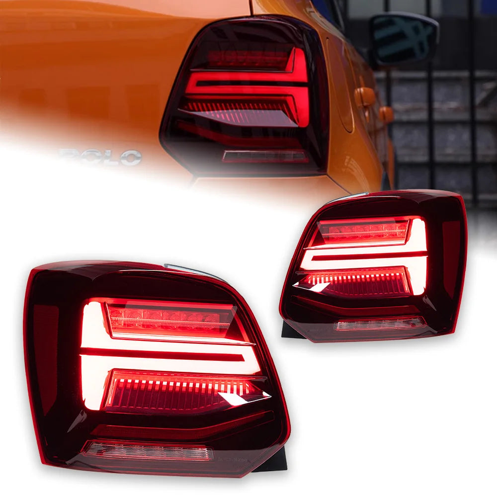 VW Volkswagen Polo MK5 LED 2011-2018 Tail Lights Red Smoked AKD