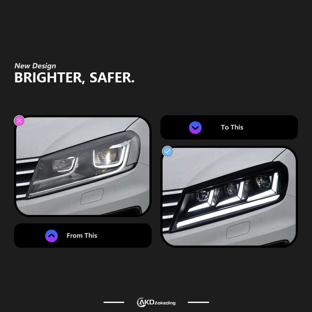 VW Volkswagen Touareg 2016-2019 LED Headlights Modern Look AKD