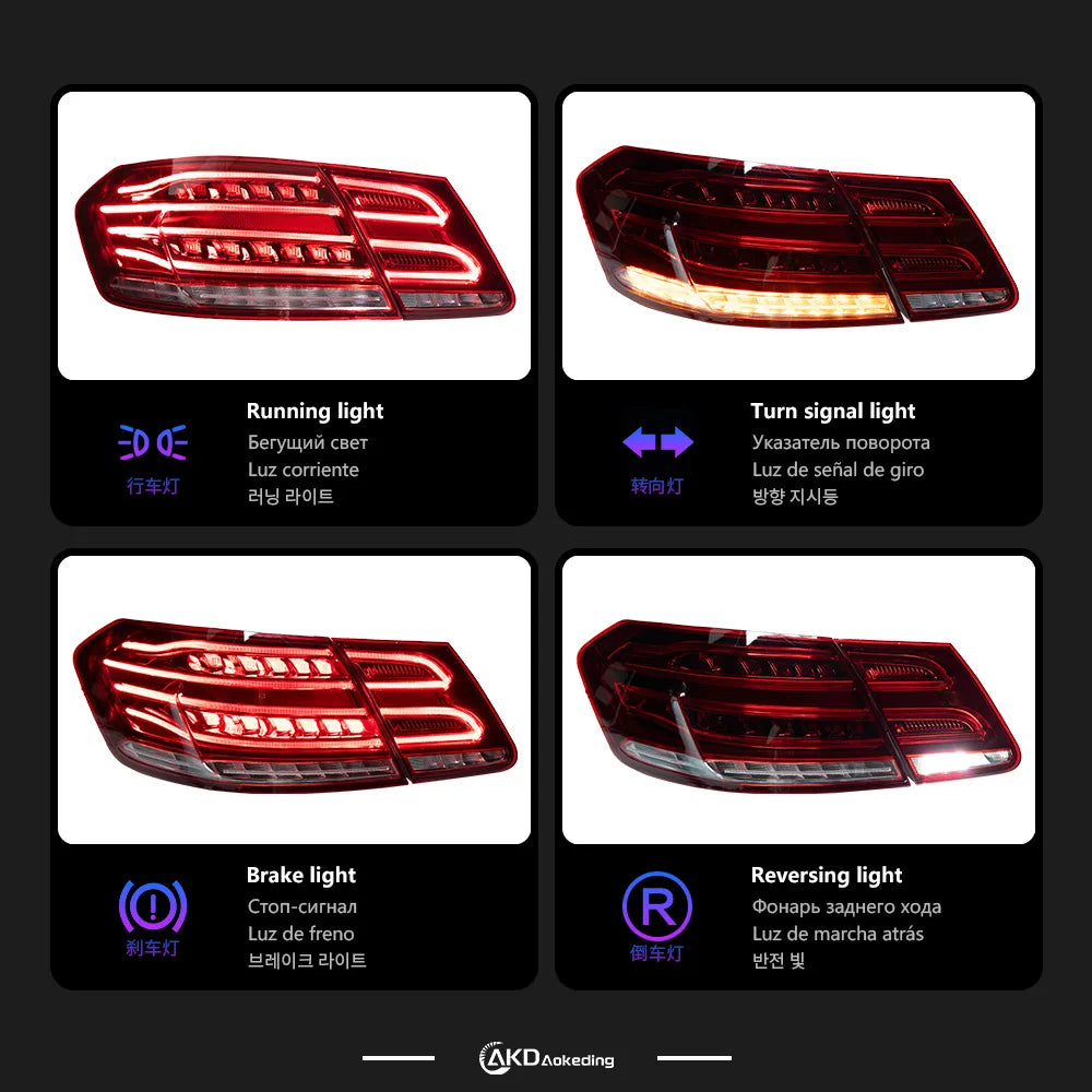 Mercedes-Benz E Class W212 2009-2012 LED Tail lights Modern style Red Smoked AKD