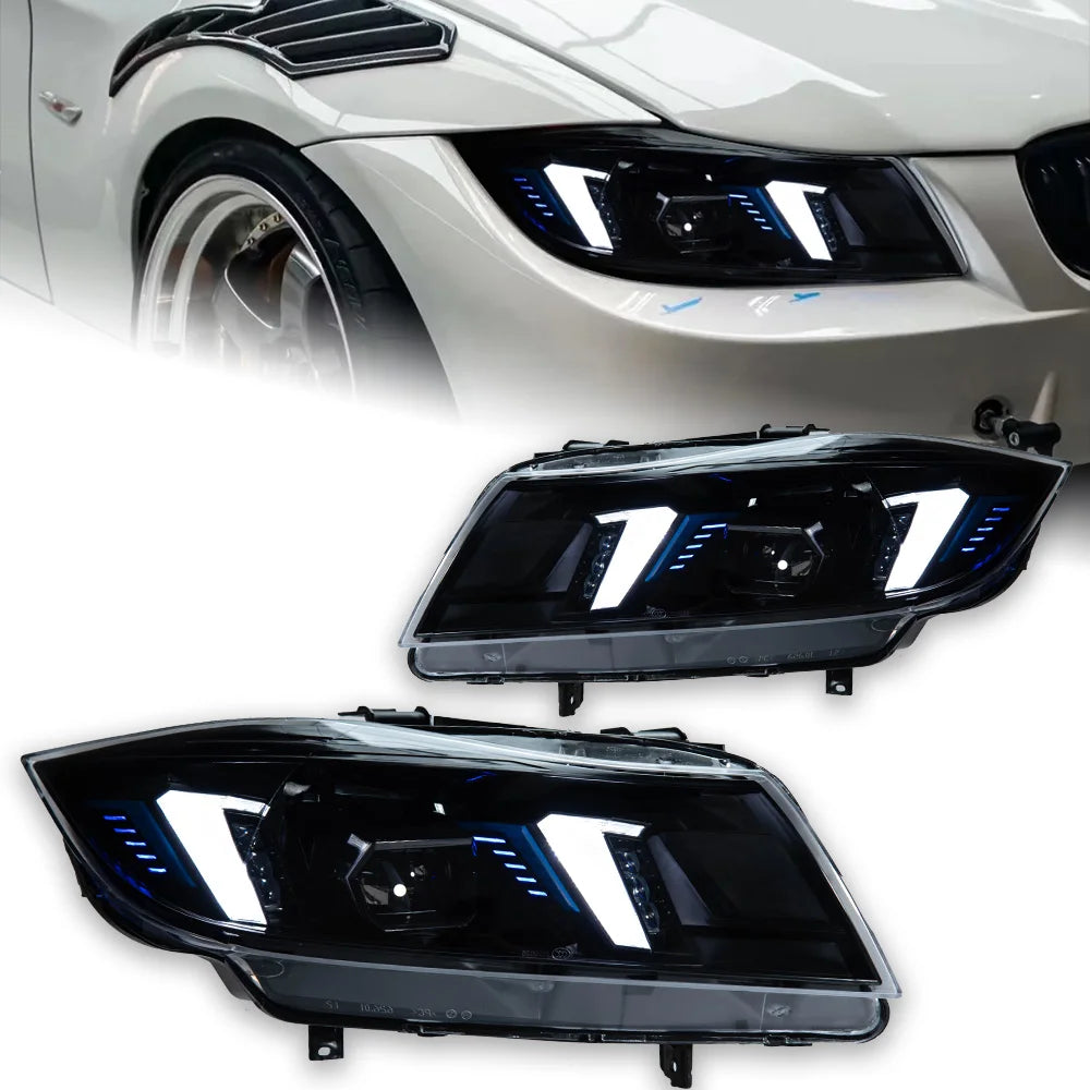 BMW 3 series E90 E91 2005-2012 LED Headlights Laser Style Projector Lens AKD