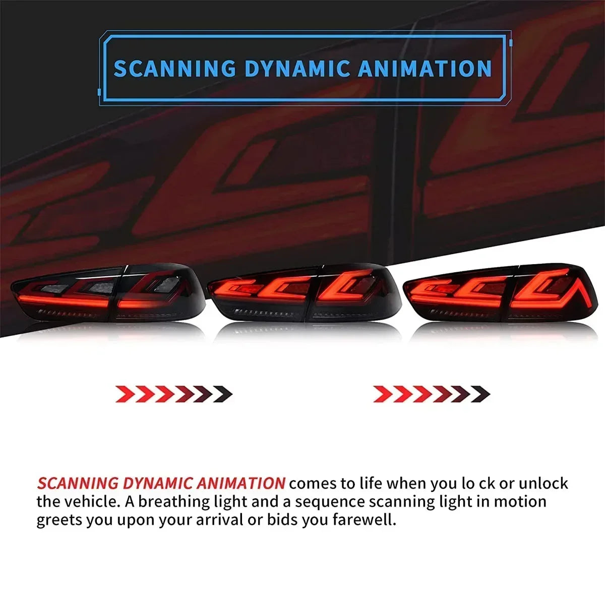 Mitsubishi Lancer EVO X 2008-2020 LED Tail light Dynamic Turn Signal TYPY