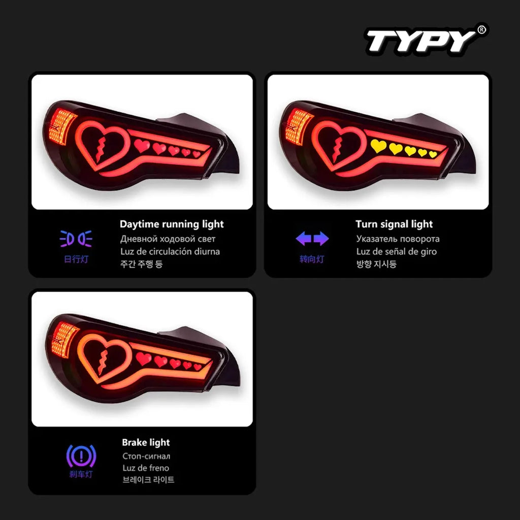 Toyota GT86 Subaru BRZ 2012-2020 LED Tail lights TYPY