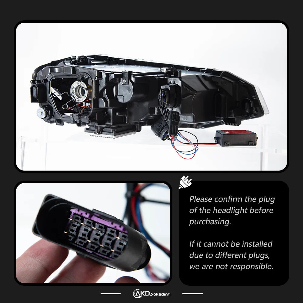 VW Volkswagen Polo MK6 2017-2022 LED Headlights Projector Lens AKD