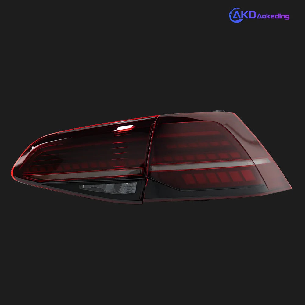VW Volkswagen Golf MK7 MK7.5 2013-2020 LED Tail lights modern style Red Smoked AKD