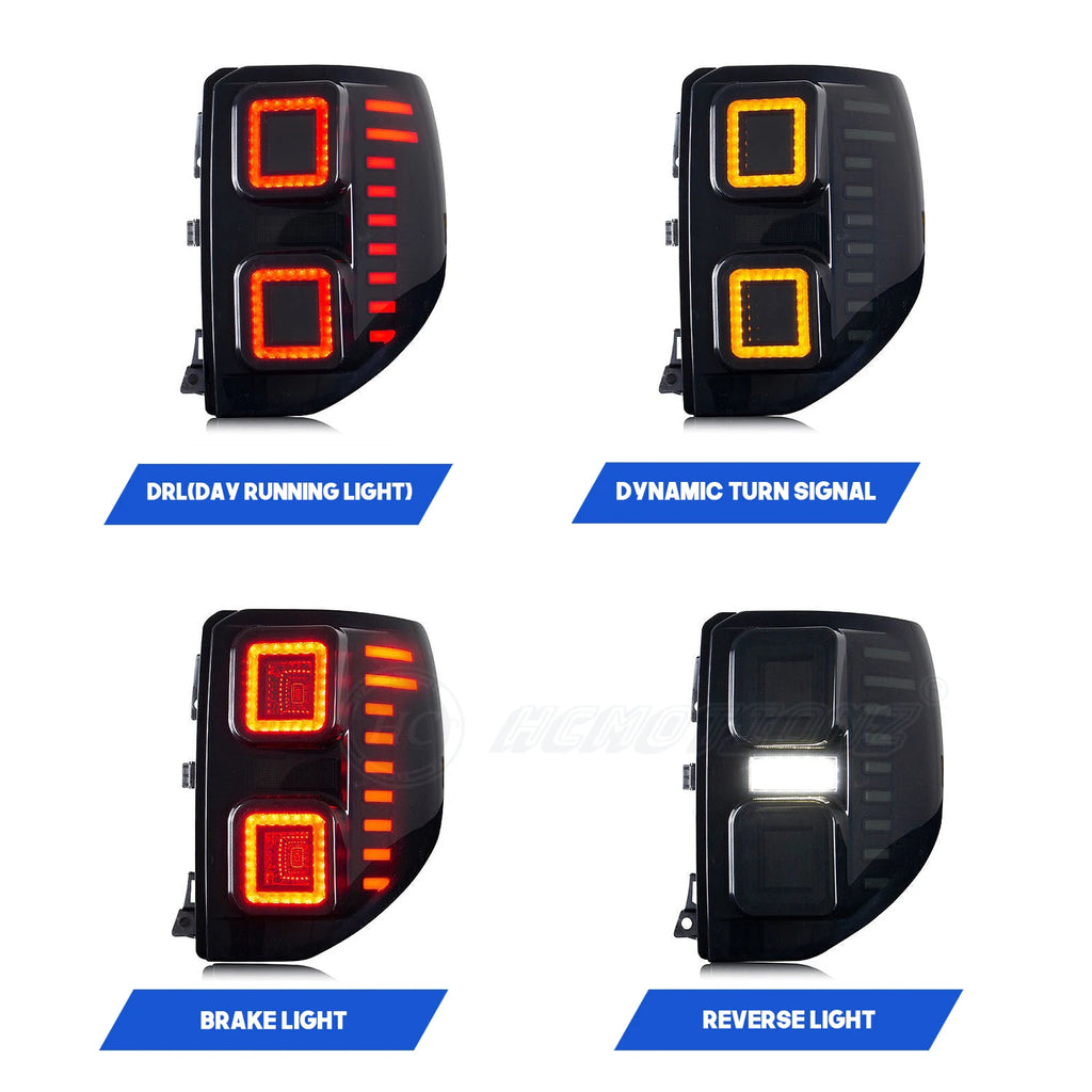 Ford Bronco Sport 2021-2023 LED Tail Lights Sequential Turn Signals Smoked HCMOTIONZ