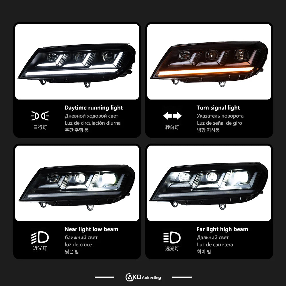 VW Volkswagen Touareg 2016-2019 LED Headlights Modern Look AKD