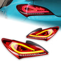 Hyundai Genesis Coupe 2008-2016 LED Tail Lights Red Smoked AKD