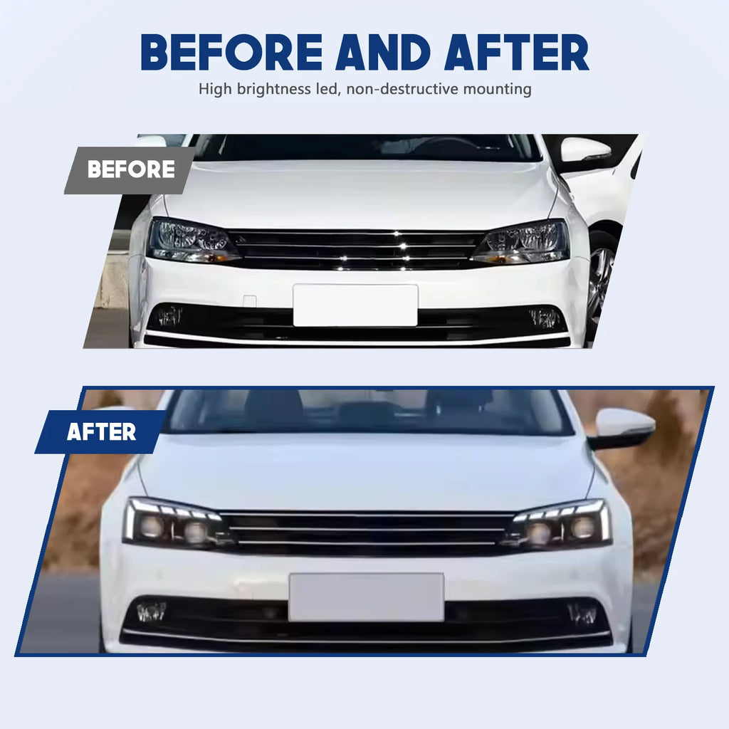 VW Volkswagen Jetta MK6 2012-2018 LED Headlights Red Demon Eyes HCMOTIONZ