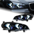 BMW X5 E70 2007-2013 LED Headlights Projector Lens Laser Style AKD