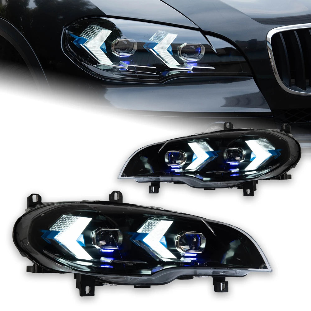 BMW X5 E70 2007-2013 LED Headlights Projector Lens Laser Style AKD