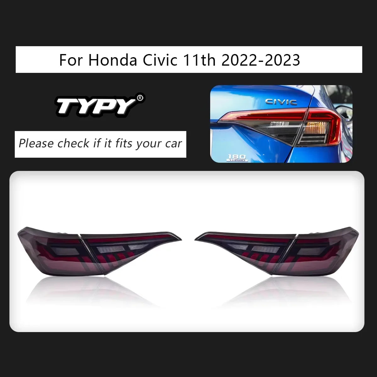 Honda Civic 11th 2022-2023 RGB LED Tail light Rear lamp TYPY