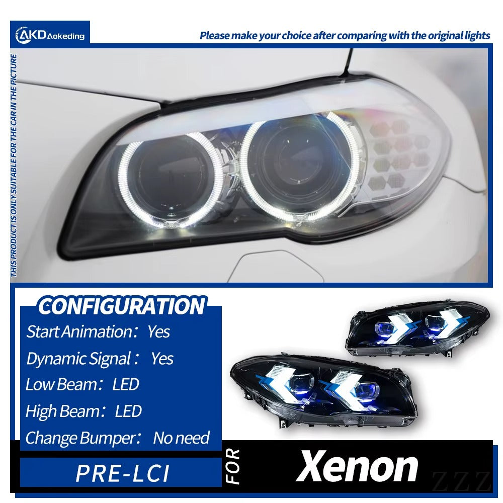 BMW 5 Series F10 F11 2010-2016 LED Headlights Projector Lens X5 Style AKD