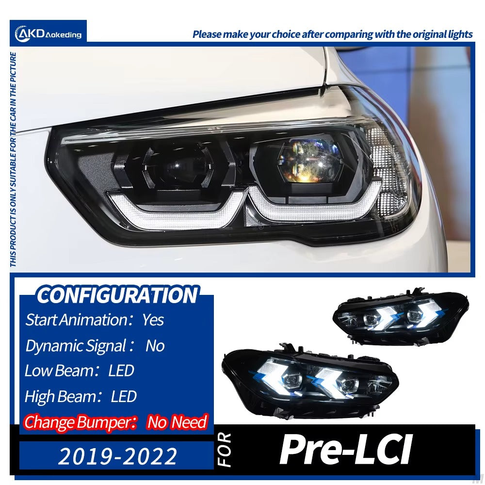 BMW X5 G05 2019-2022 LED Headlights Projector Lens Laser Style Set AKD