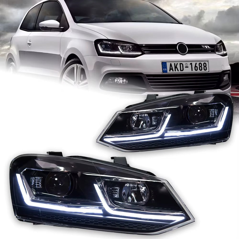 VW Volkswagen Polo MK5 2011-2018 LED Headlights Projector Lens AKD