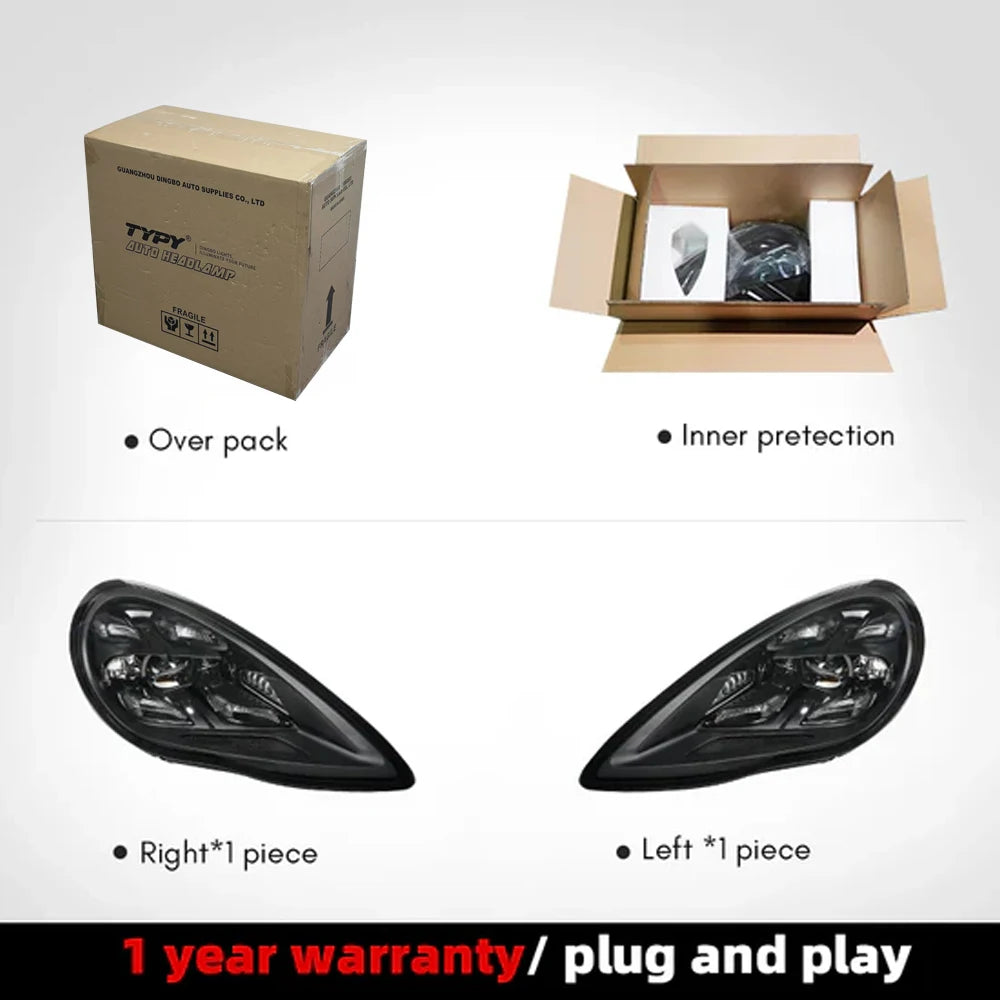 Porsche Panamera 970 970.1 2010-2013 Full LED Matrix Style Headlights Plug and Play TYPY