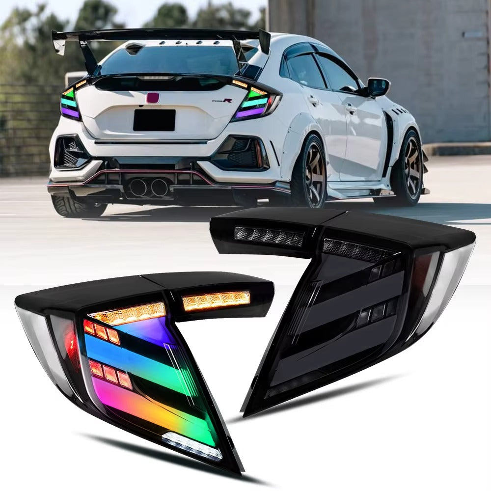 Honda Civic 10th 2016-2020 LED Tail lights RGB Rear Lamps TYPY
