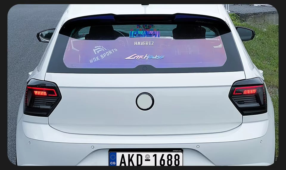 VW Volkswagen Polo MK6 2019-2023 LED Tail Lights Red Smoked AKD