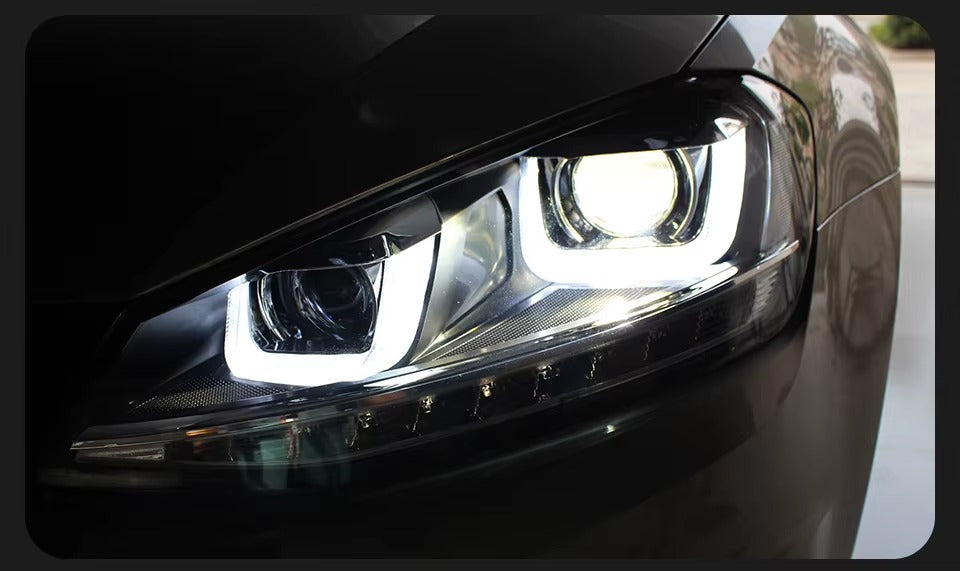 VW Volkswagen Golf MK7 2013-2016 LED Headlights Projector Lens Modern Style AKD