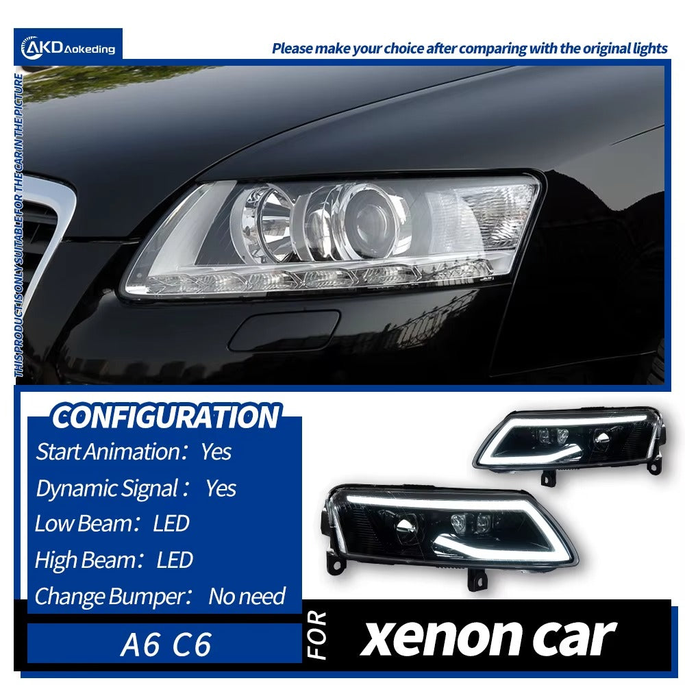 AUDI A6 S6 RS6 C6 2004-2011 LED Headlights DRL AKD