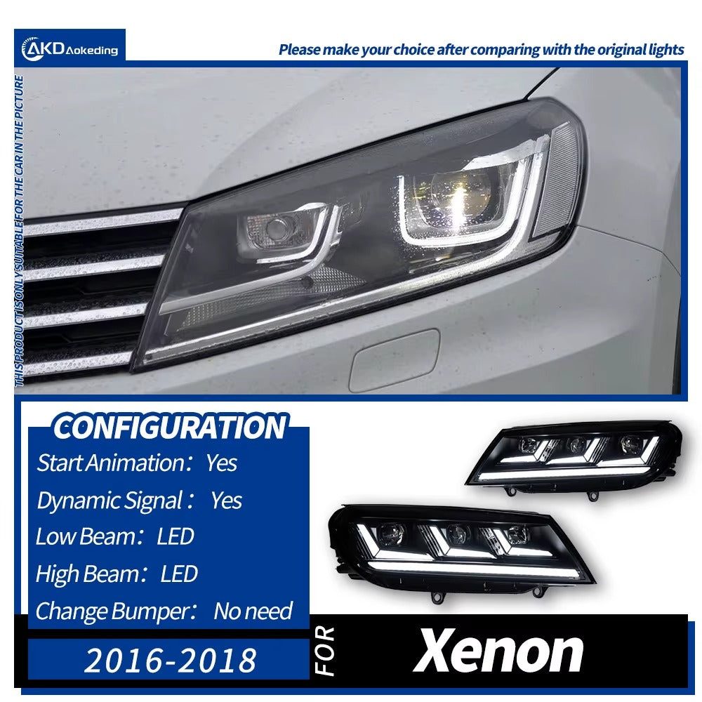 VW Volkswagen Touareg 2016-2019 LED Headlights Modern Look AKD