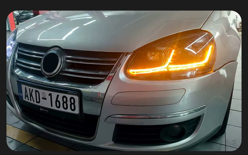 VW Volkswagen Golf MK5 2006-2011 Reflektory LED Soczewka projektora Nowoczesny styl AKD