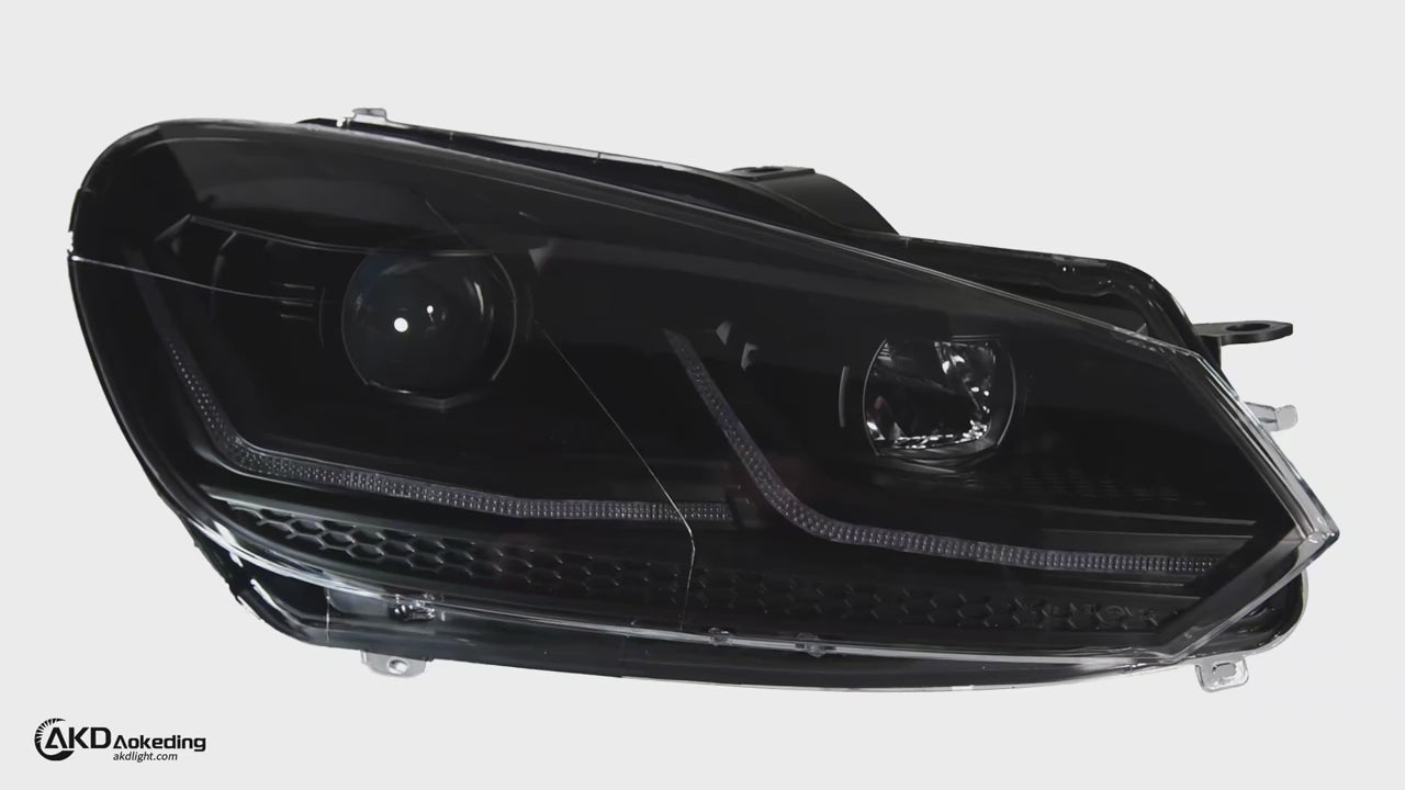 Volkswagen VW Golf 6 2009-2012 Lampy przednie reflektory LED Komplet AKD
